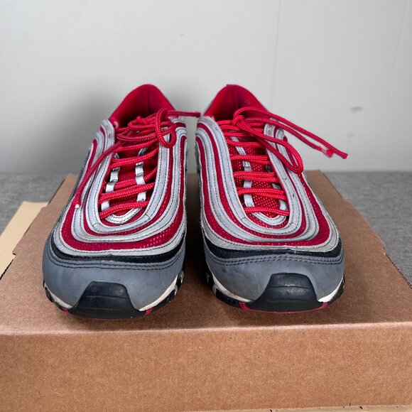 Nike Air Max 97 Sneaker Shoes Men's 9.5 Dark Grey Gym Red 921826 007 - Picture 4 of 15